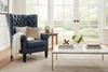 Image of Kensington Leather Tufted Back Accent Arm Chair