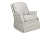 Image of Kimberly 8-Way Hand Tied Traditional Fabric Attached Pillow Back SWIVEL/GLIDER Accent Chair With Skirt