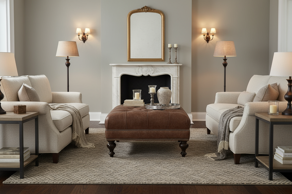 Kline 33 Inch Square Button Tufted Ottoman With Turned Legs