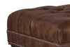 Image of Kline 38 Inch Square Button Tufted Ottoman With Turned Legs