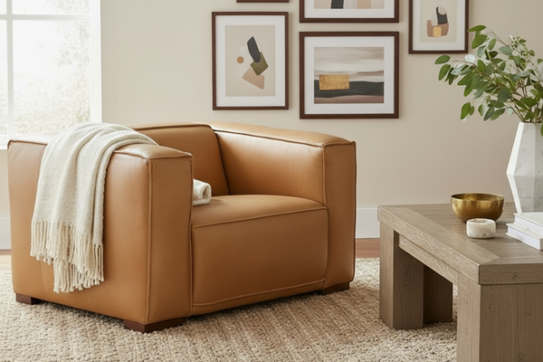 Knox "Quick Ship" Modern Leather Living Room Furniture Collection