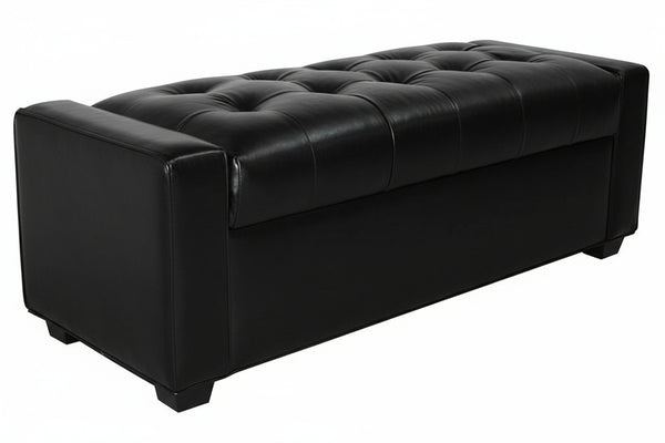 Landon "Ready To Ship" 58 Inch Leather Storage Bench / Ottoman (Photo For Style Only)