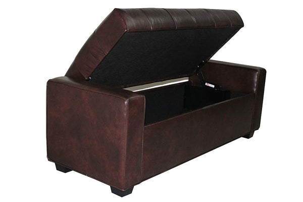 Landon "Ready To Ship" 58 Inch Leather Storage Bench / Ottoman (Photo For Style Only)