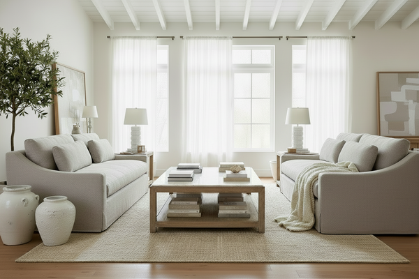 Lara Linen 84 Inch "Quick Ship" Slipcovered Sofa