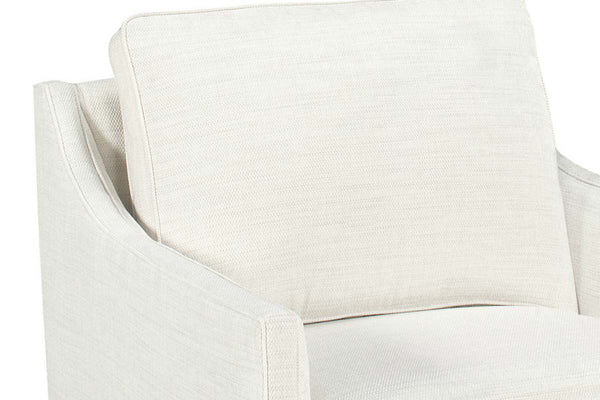 Larissa 8-Way Hand Tied Fabric Armchair With Exposed Wood Base