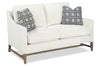 Image of Larissa 58 Inch 8-Way Hand Tied Fabric Two Seat Loveseat With Exposed Wood Base