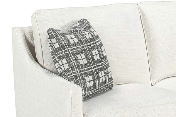 Larissa 83 Inch 8-Way Hand Tied Three Seat Fabric Sofa With Exposed Wood Base