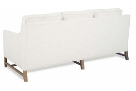Larissa 83 Inch 8-Way Hand Tied Three Seat Fabric Sofa With Exposed Wood Base
