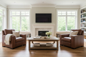 Lawrence Modern Track Arm Leather Club Chair Recliner