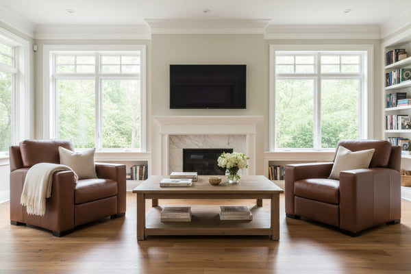 Lawrence Modern Leather Track Arm Sofa Collection