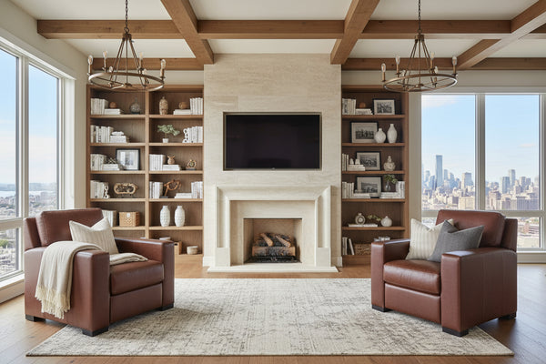 Lawrence Modern Leather Track Arm Sofa Collection