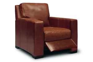 Lawrence Modern Track Arm Leather Club Chair Recliner