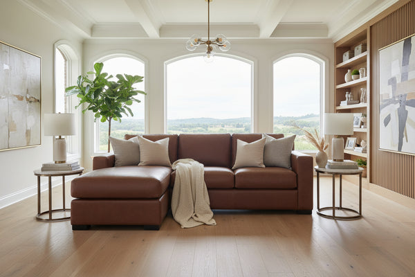 Lawrence Reversible Chaise Leather Sectional