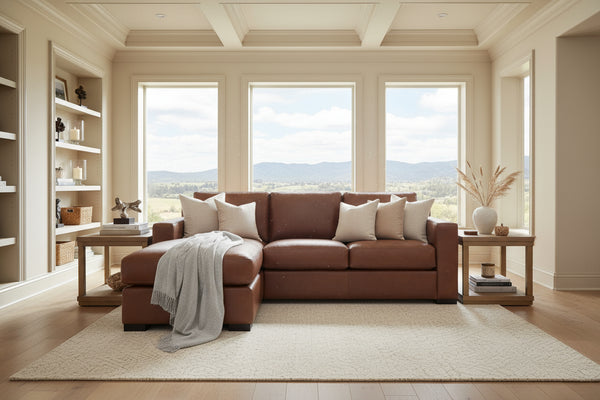 Lawrence Reversible Chaise Leather Sectional