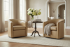 Image of Roman Leather Tub Swivel Barrel Chair