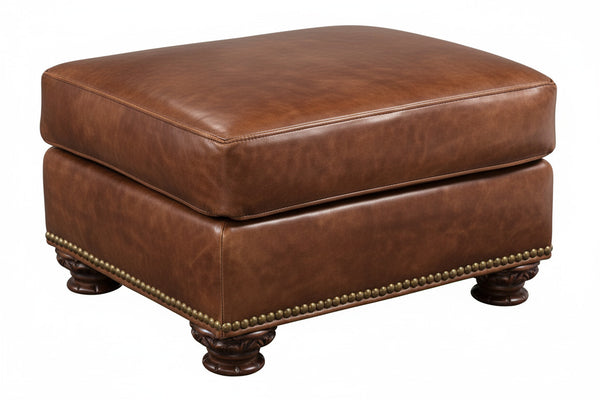 Bowman "Designer Style" Leather Footstool Ottoman