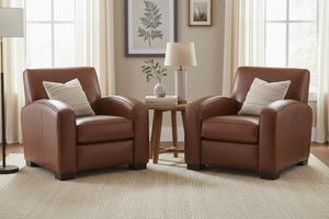 Hayden Leather Contemporary Retro Club Chair