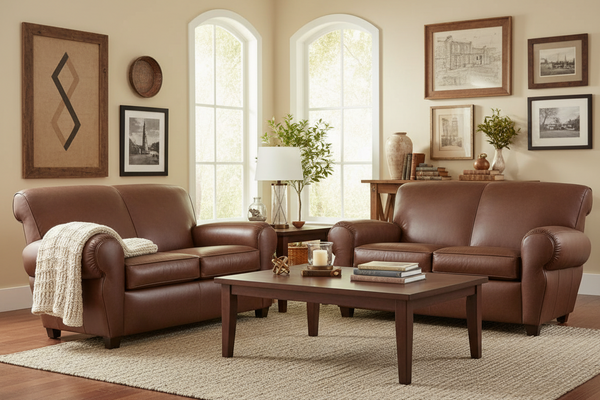 Parker Two Seat Leather Loveseat Twin Sleeper