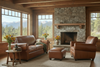 Image of Tribeca Three Piece Rustic Leather Furniture Sofa Set