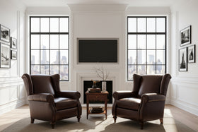 Chamberlain Leather Wingback Recliner Chair