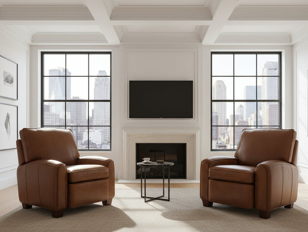 Lyndon Leather Push Back Pillow Recliner