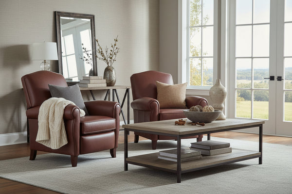 Newport Leather Reclining Chair With High Back