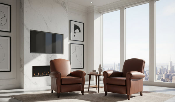 Newport Leather Reclining Chair With High Back