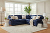 Image of Sheffield Three Piece Deep Seated Leather Sectional Sofa (As Configured)