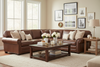 Image of Sheffield Three Piece Deep Seated Leather Sectional Sofa (As Configured)