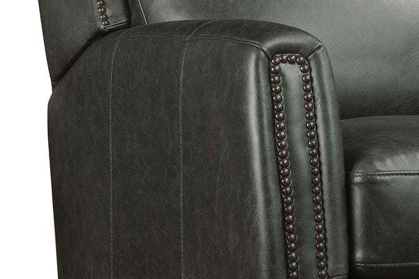 Leland Grey Dual Power "Quick Ship" Leather Transitional Recliner