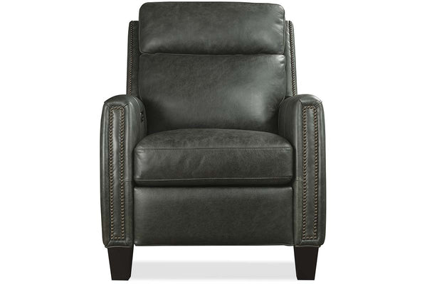 Leland Grey Dual Power "Quick Ship" Leather Transitional Recliner