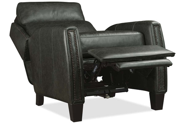 Leland Grey Dual Power "Quick Ship" Leather Transitional Recliner