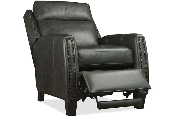 Leland Grey Dual Power "Quick Ship" Leather Transitional Recliner
