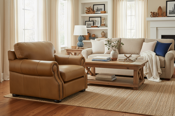 Lex Traditional Leather Club Chair With Nailheads