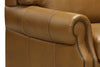 Image of Lex Traditional Leather Rolled Arm Loveseat With Nailheads