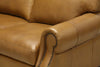Image of Lex Traditional Leather Rolled Arm Loveseat With Nailheads