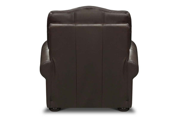 Lex Traditional Leather Rolled Arm Club Chair Recliner