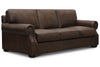 Image of Lex 94 Inch Traditional Leather Roll Arm Sofa With Nailheads