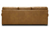 Image of Lex 94 Inch Traditional Leather Roll Arm Sofa With Nailheads