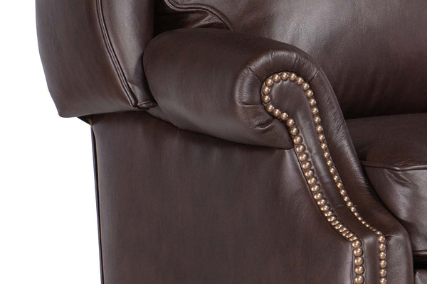 Liam Chocolate "Quick Ship" Traditional Chippendale Wingback Recliner