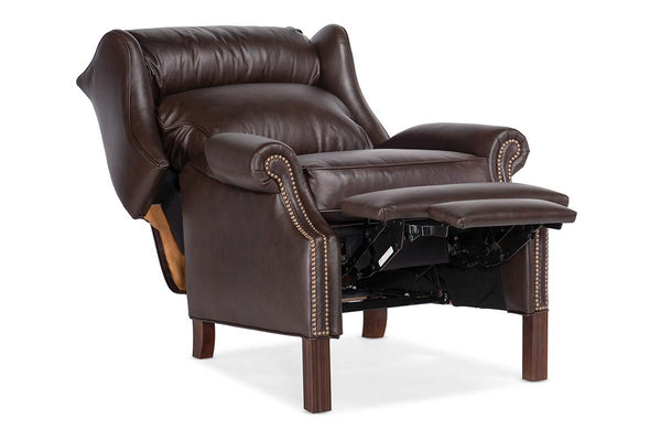 Liam Chocolate "Quick Ship" Traditional Chippendale Wingback Recliner