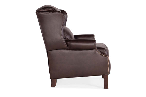 Liam Chocolate "Quick Ship" Traditional Chippendale Wingback Recliner