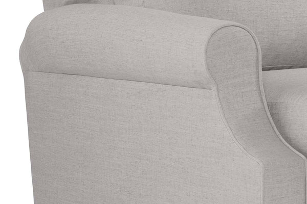 Lilith Fabric Swivel Recliner Chair With Inset Rolled Arms