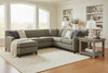 Image of Solomon Tight Back Track Arm Fabric Sectional Couch