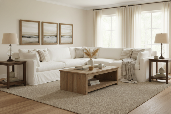 Liza Track Arm Slipcovered Sectional