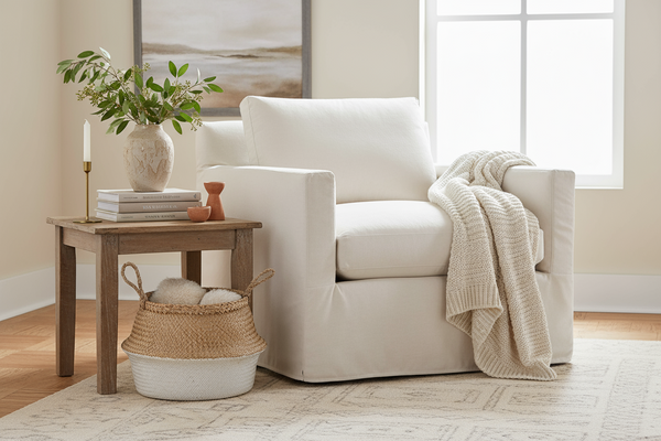 Liza Swivel Slipcover Chair