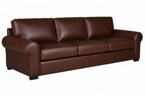Lloyd 111 Inch Transitional Leather Pillowback Sofa