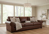 Image of Lloyd 111 Inch Transitional Leather Pillowback Sofa