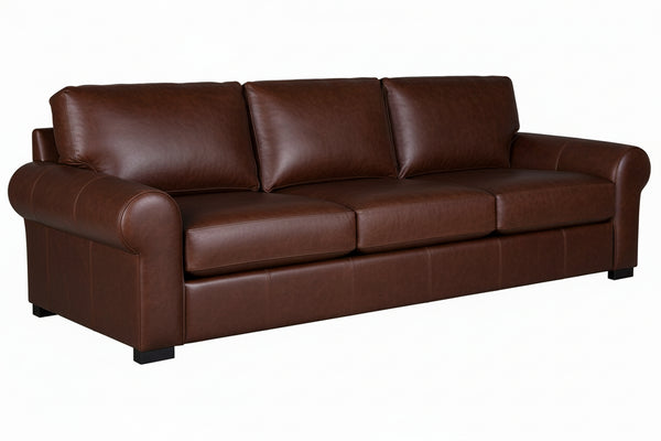 Lloyd 111 Inch Transitional Leather Pillowback Sofa