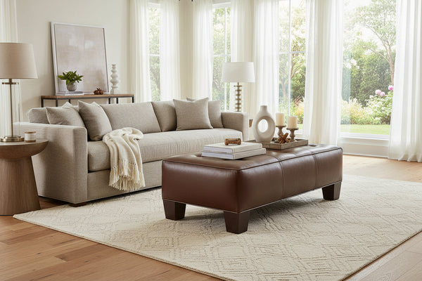 Logan 50 Inch Long Apartment Size Leather Coffee Table Bench